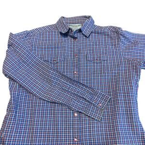 Wrangler Blues Women's Plaid Snap Button Shirt Size M Blue Orange Western Casual